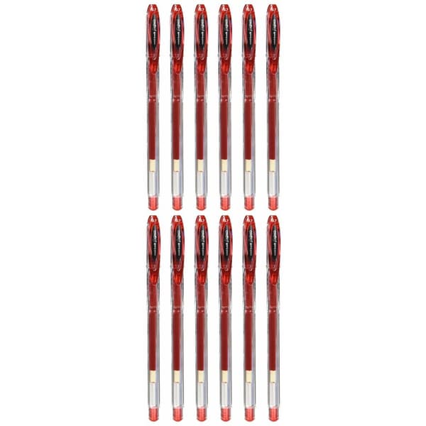 Pen med flydende blæk Uni-Ball Rollerball Signo Basicos UM-120 Rød 0,5 mm (12 Dele)