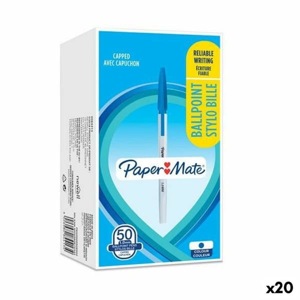 Kuglepen Paper Mate 50 Dele Blå 1 mm (20 enheder)