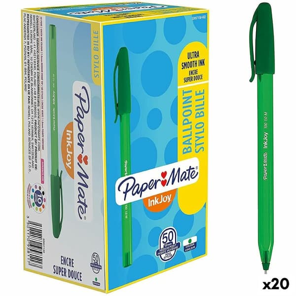 Kuglepen Paper Mate Inkjoy 50 Dele Grøn 1 mm (20 enheder)