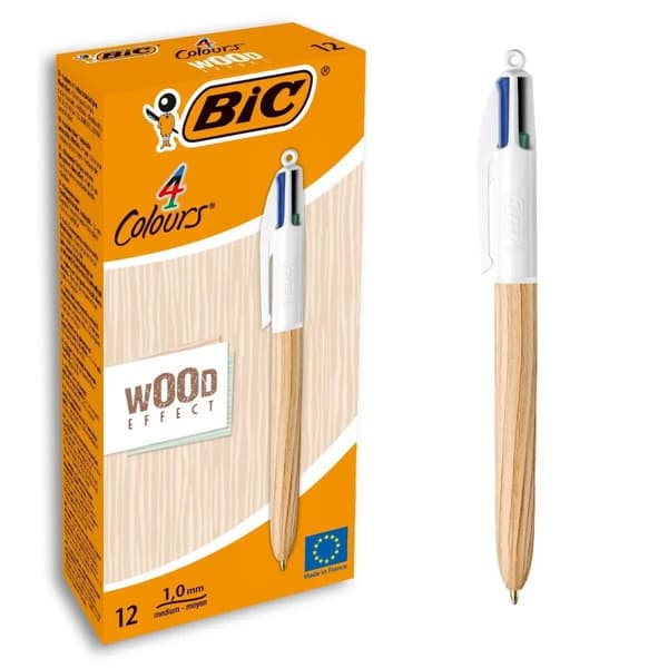 Kuglepen Bic Wood Effect Multifarvet 0,32 mm (12 Dele)