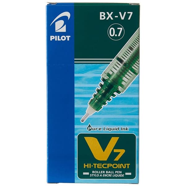 Pen med flydende blæk Pilot V-7 Hi-Tecpoint Grøn 0,5 mm (12 enheder)