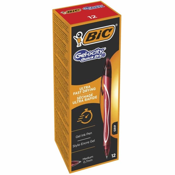 Gel kuglepen Bic Gel-ocity Quick Dry Rød 0,3 mm (12 enheder)