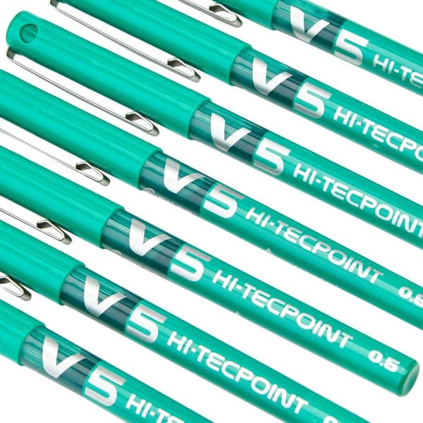 Pen med flydende blæk Pilot V-5 Hi-Tecpoint Grøn 0,3 mm (12 enheder)