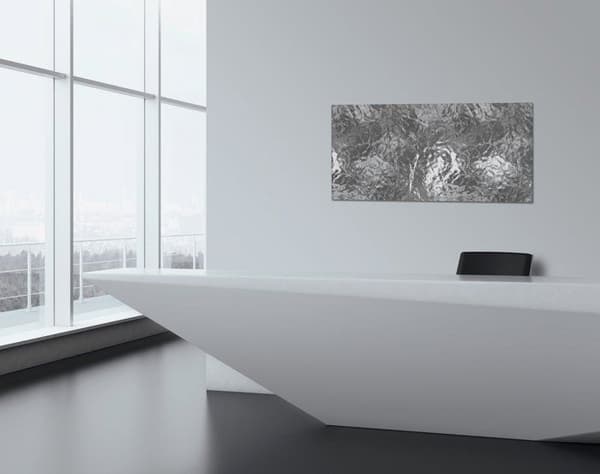 Sigel småtillbehör - GL268 - Magnetisk glasskiva, 91 x 46 cm, skrynklig silvermetall - Artverum