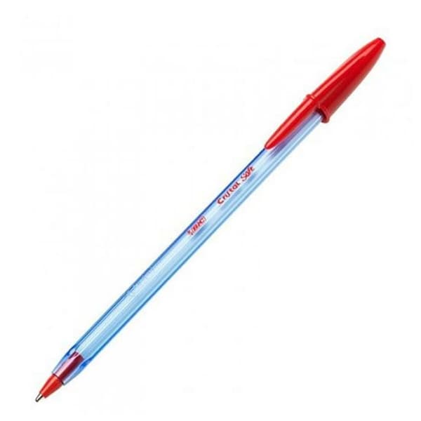 Penna Bic Cristal Soft Röd Transparent 1-2 mm 50 Delar (50 antal)