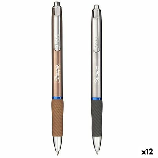 Penna Sharpie SGEL Metallic Blå Silvrig Koppar 0,7 mm (12 antal)