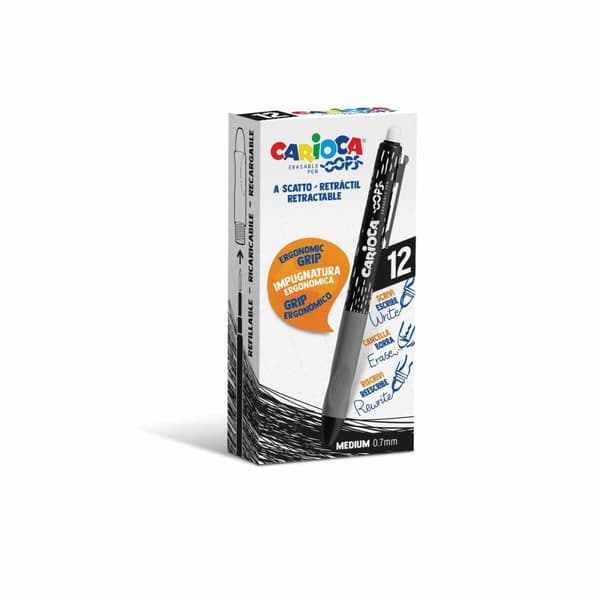 Penna Carioca Oops Svart 0,7 mm (12 Delar)