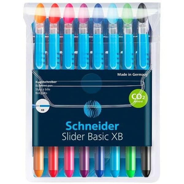 Sæt med Kuglepenne Schneider Slider Basic XB 8 Dele Multifarvet