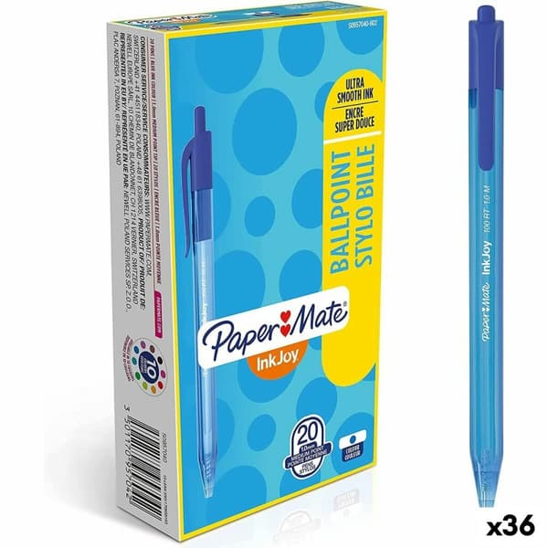 Kuglepen Paper Mate Inkjoy 20 Dele Blå 1 mm (36 Enheder)