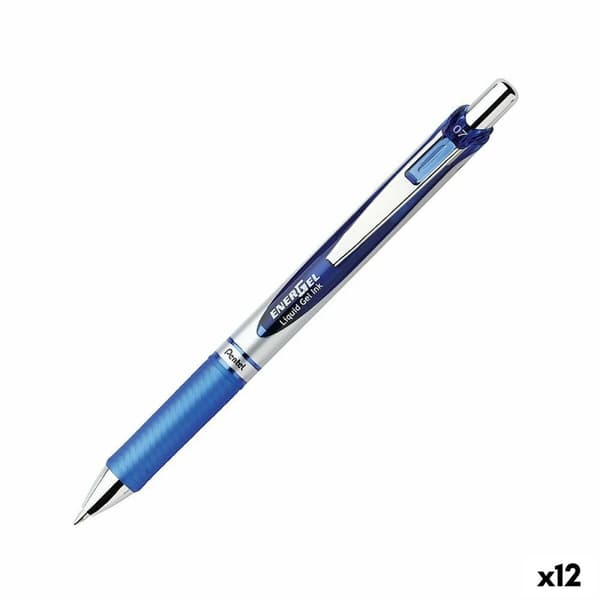Gelepenn Pentel Energel XM Klick 0.7 Blå 12 Deler