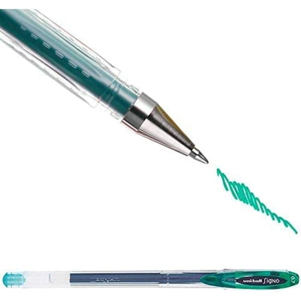 Flytende blekkpenn Uni-Ball Rollerball Signo Basicos UM-120 Grønn 0,5 mm (12 Deler)