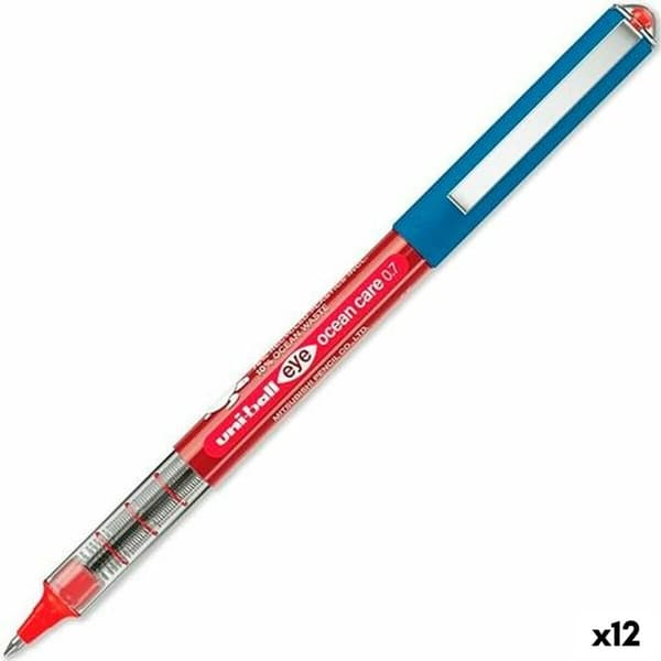 Penna för flytande bläck Uni-Ball ROLLERBALL EYE OCEAN CARE 0,7 mm Röd (12 antal)