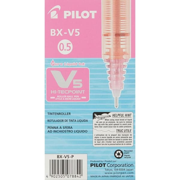 Penna för flytande bläck Pilot V-5 Hi-Tecpoint Rosa 0,3 mm (12 antal)