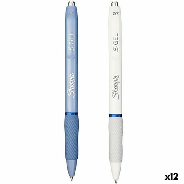 Geelikynä Sharpie S-Gel Valkoinen Sininen 0,7 mm (12 osaa)