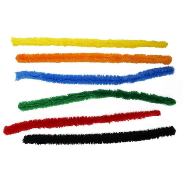 Cheniller XL 2 cm Färgglada Assortiment 6 delar