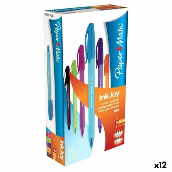 Kuglepen Paper Mate Inkjoy 12 Dele Multifarvet 1 mm (12 enheder)