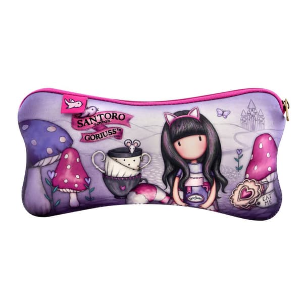 Penalhus Gorjuss Cheshire cat Lilla (22 x 11.3 x 1 cm)