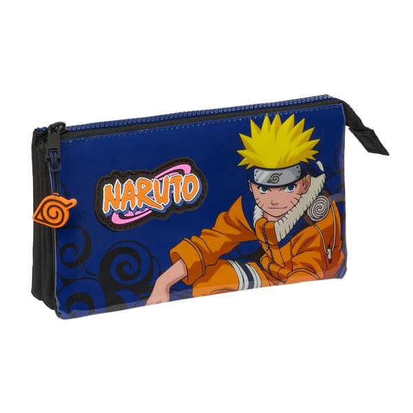 Tredobbelt bæretaske Naruto Ninja Blå Sort 22 x 12 x 3 cm