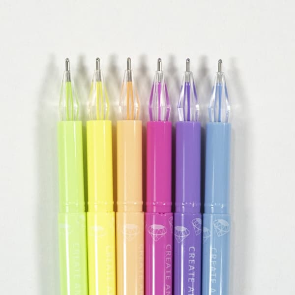 Kidea Crystal Tip 6 Pastelfarve Kuglepen