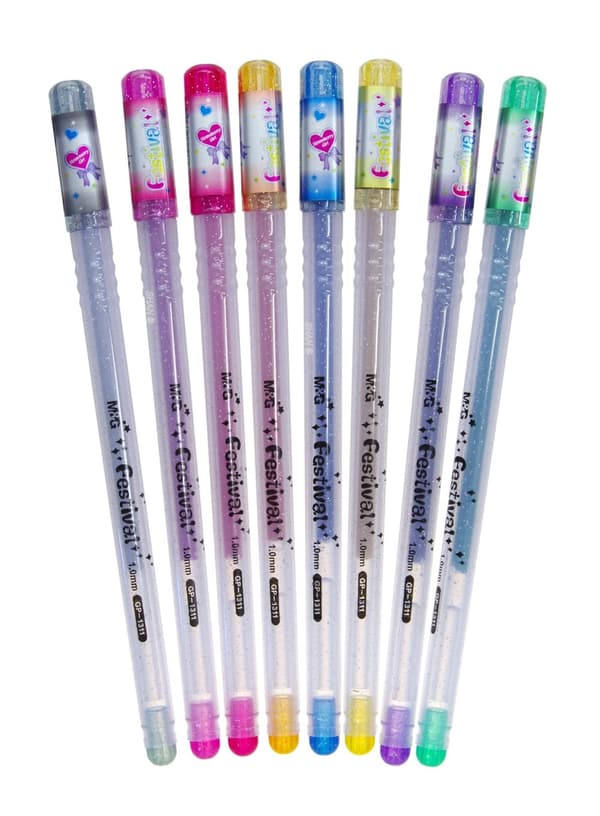 Glitter Gel Penne 8 Farver MG