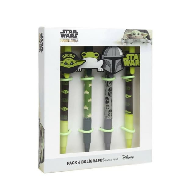 Sæt med Kuglepenne The Mandalorian 4 Dele