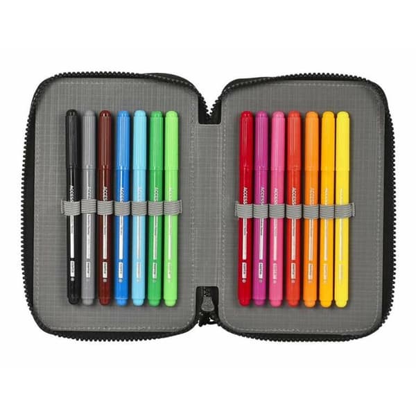 Dubbelt pennfodral Paul Frank Campers Svart 12,5 x 19,5 x 4 cm