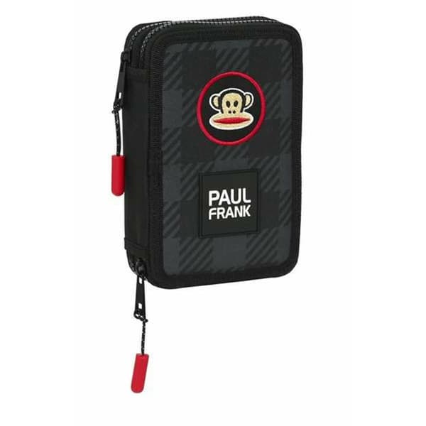 Dubbelt pennfodral Paul Frank Campers Svart 12,5 x 19,5 x 4 cm