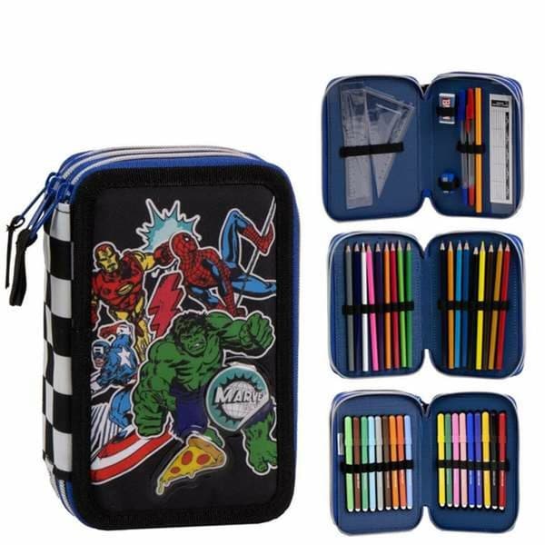 Pennfodral The Avengers Svart 12,5 x 6,5 x 19,5 cm
