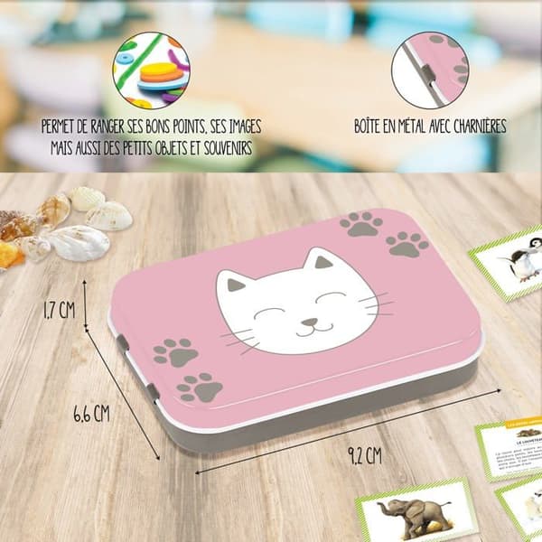 Viquel litet tillbehörspaket - Cat bra poänglåda - Sweet Cat rosa metalllåda för barn