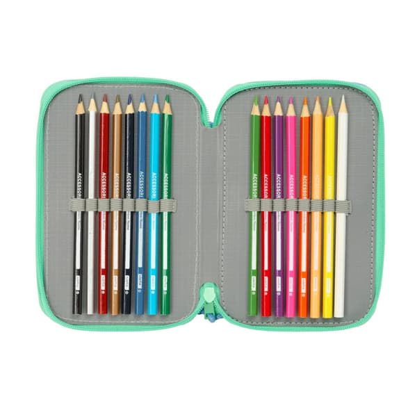 Tredubbel Carry-all Bluey Sisters Grön Vatten 12,5 x 19,5 x 5,5 cm 37 Delar