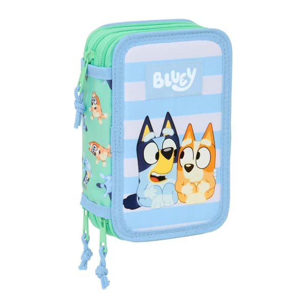 Tredubbel Carry-all Bluey Sisters Grön Vatten 12,5 x 19,5 x 5,5 cm 37 Delar