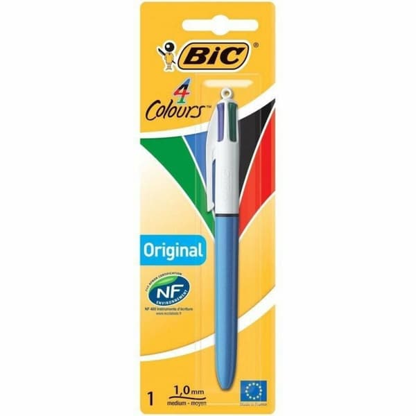 Pen med flydende blæk Bic 802077 Blå Hvid Multifarvet