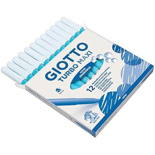 Turbo Maxi Giotto Markers - Fila - Paket med 12 - Ljusblå