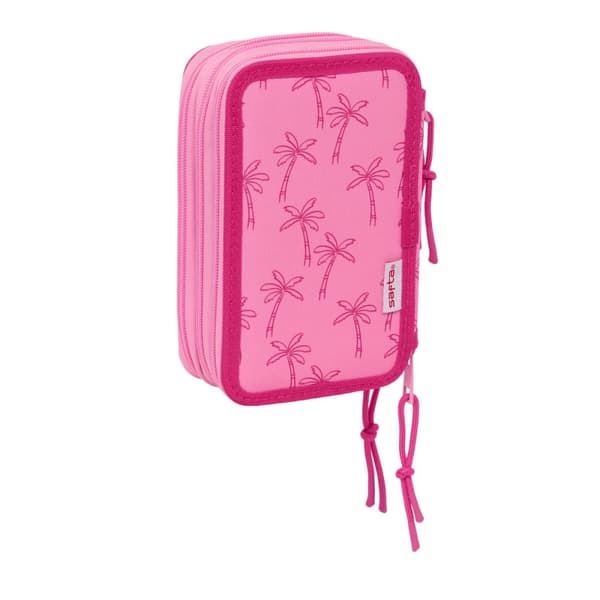 Trippel pennfodral Lilo & Stitch Chill Rosa Mint 12,5 x 19,5 x 5,5 cm 37 Delar