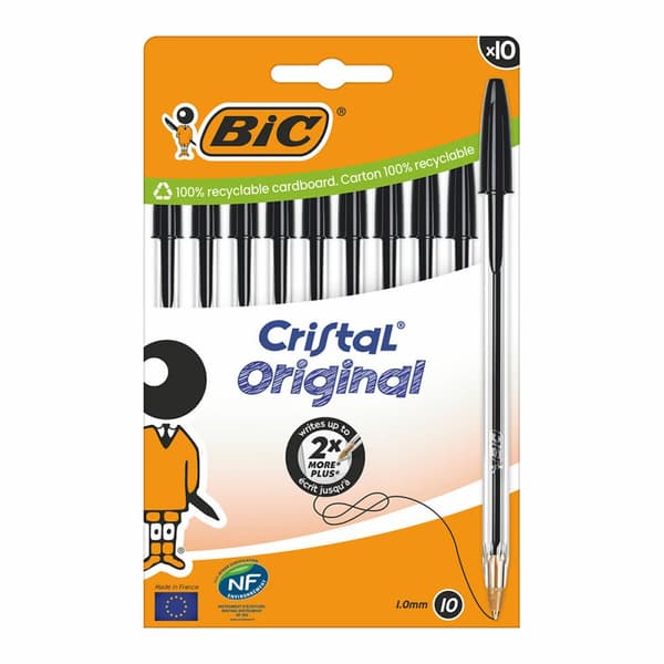 Kulepenn Bic Cristal Svart (10 enheter)