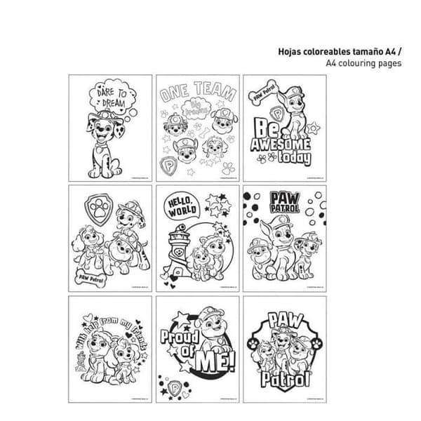 Färgläggningsset - CERD - Paw Patrol - 5 färgpennor - 100% papper - 21,5 x 32 cm