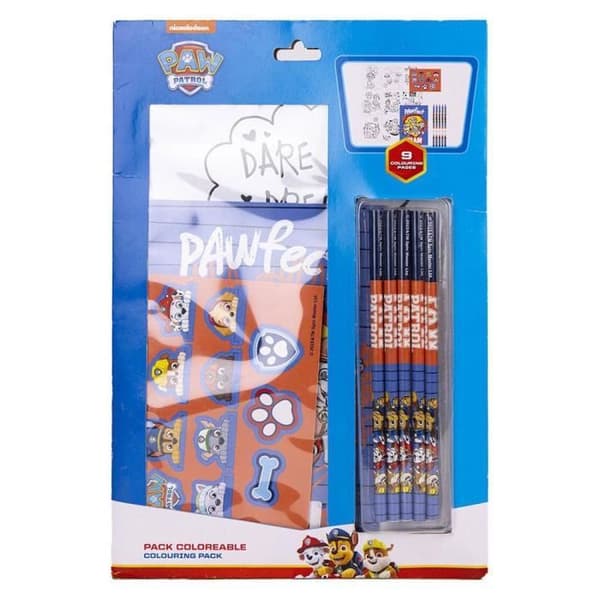 Färgläggningsset - CERD - Paw Patrol - 5 färgpennor - 100% papper - 21,5 x 32 cm