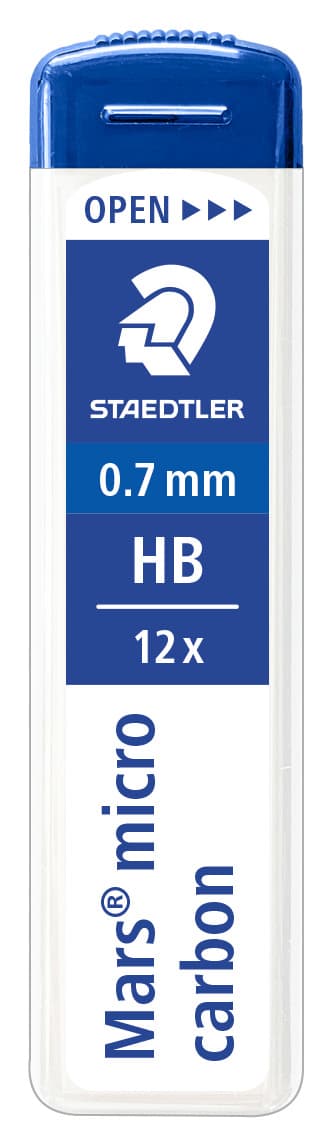 Stift till stiftpenna Mars Micro 0,7mm HB (12 stift) Staedtler