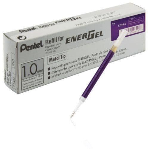 Pentel LR10-V påfyllningsbar bläckpatron för EnerGel-pennor 0,5 mm violett 12-pack