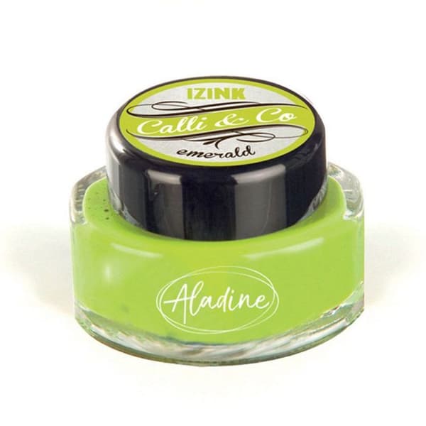 Kalligrafibläck - ALADINE - Smaragdgrönt - 15 ml - Ljusstabilt - Blandbara färger