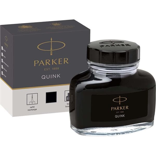 PARKER Quink svart bläck - 57 ml flaska