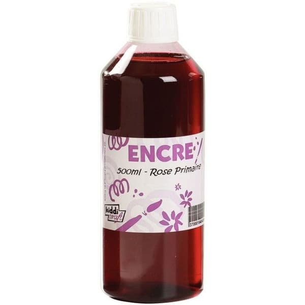 Flaska med 500 ml rosa ritbläck