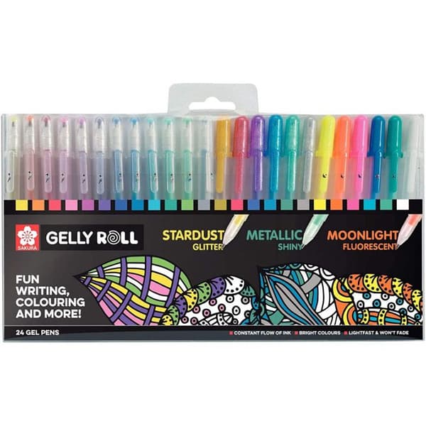 Gelpennor - Sakura - Gelly Roll 24 - 12 Stardust - 6 Metallic - 5 Moonlight