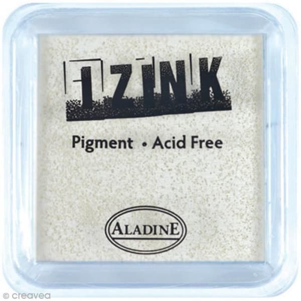 Pigmentbläck - Izink - Stort format - Färg: Vit - 8 x 8 cm - Ideal för scrapbooking