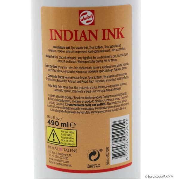 Indian Ink - TALENS - 490ml - Svart - För vuxna - Blandat