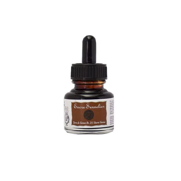 Flacon bläck Sennelier 30ml bränd Siena 211