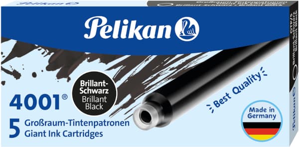 PELIKAN PATRONER FÖR FJÄDER LÅNG 5st GTP/5 SVART