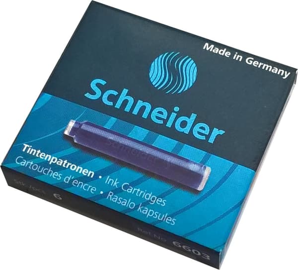 SCHNEIDER BLÅ KORT PENNAPATRONER 6st