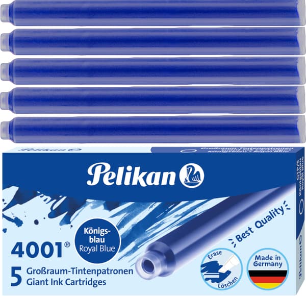 PELIKAN PATRONER TIL FJER LANGE 5stk GTP/5 BLÅ