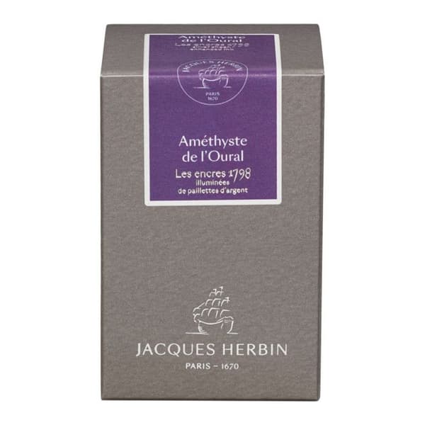 Bläck - Jacques Herbin - H155/79 - Lila Ametist - 50 ML - Silver Glitter